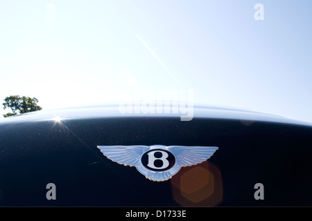 Une Bentley d'un insigne à l'arrière d'une voiture de luxe Bentley. Banque D'Images