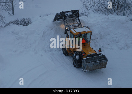 Enlèvement de la neige. Banque D'Images