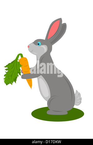 Lapin avec carotte Banque D'Images