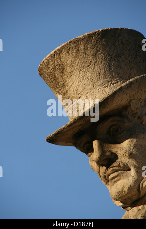 Statue du poète Giuseppe Gioachino Belli in Trastevere Rome Italie Banque D'Images