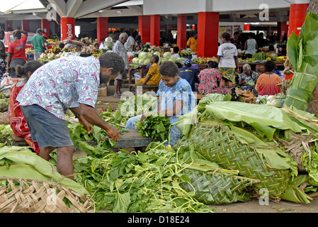 Villa Port marché jour l'île d'Efate Vanuatu Océanie Banque D'Images