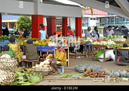 Villa Port marché jour l'île d'Efate Vanuatu Océanie Banque D'Images