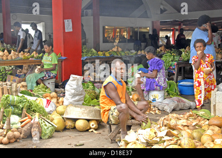 Villa Port marché jour l'île d'Efate Vanuatu Océanie Banque D'Images