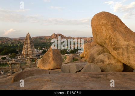 Le temple de Virupaksha à Hampi, Karnataka, Inde Banque D'Images