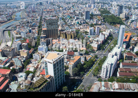 Vue sur Ho Chi Minh Ville à partir de la Saigon Skydeck au Vietnam Banque D'Images