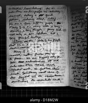 Note de suicide, écrit et signé par Annie Moore. Page 2. Moore est un registre des infirmières et l'un des leaders des peuples Banque D'Images