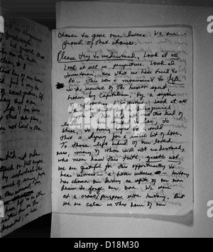 Note de suicide, écrit et signé par Annie Moore. Page 4. Moore est un registre des infirmières et l'un des leaders des peuples Banque D'Images