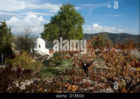 Eglise d'Agia Mavri 12ème siècle dans le village viticole de Koilani dans la région connue sous le nom de Krasochoria au nord de LEMESOS CHYPRE Banque D'Images