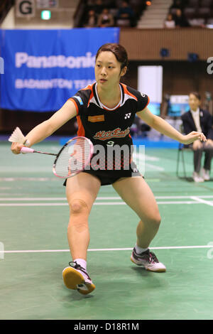 09.12.2012. Tokyo, Japon. Minatsu Mitani (JPN), le 66ème All Japan Badminton Championships 2012, Simple dames finale à Yoyogi 2nd Gymnasium, Tokyo, Japon. Banque D'Images