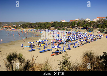 Croatie, Dalmatie, Îles Kvarner, Île de Rab, Lopar, plage paradisiaque Banque D'Images