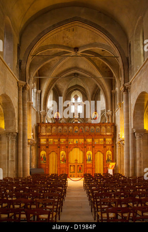 Intérieur de l'Eglise Saint Julien le pauvre - la construction début 1165 et enfin terminé 1655, Quartier Latin, Paris France Banque D'Images