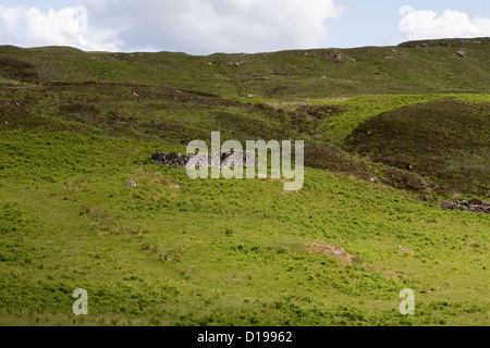 À l'ancienne ruine crofts règlement des Suisnish effacée pendant le jeux des Highlands en 1852 Ecosse Ile de Skye Torrin Banque D'Images