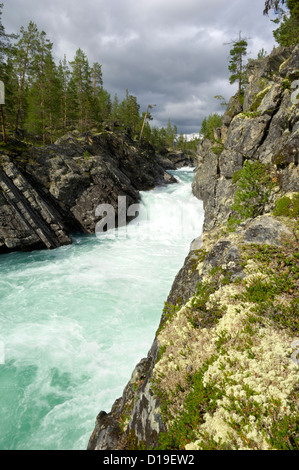 Pollfoss Cascade, rivière Otta, Oppland, Norvège Banque D'Images