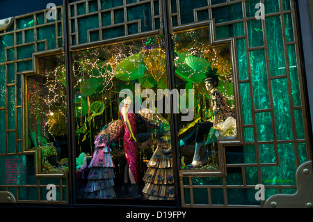 Fenêtre de Noël dans la région de Harvey Nichols, Knightsbridge, Londres, 2012 Banque D'Images