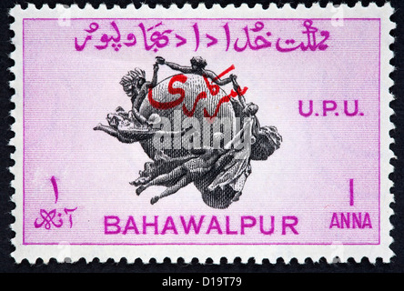 Timbre état Bahawalpur Banque D'Images