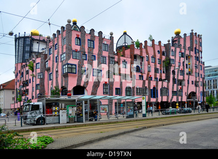 Citadelle verte de Magdeburg, les travaux d'architecture, d'Hundertwasser, Magdeburg, grüne Zitatelle Baukunstwerk, von, Hundertwasser Banque D'Images