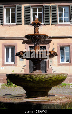 Forêt Noire, Hirsau, Monastère de Saint Pierre et Paul, Trois Fontaine bol, presbytère, Baden Würtemberg, Schwarzwald, Banque D'Images