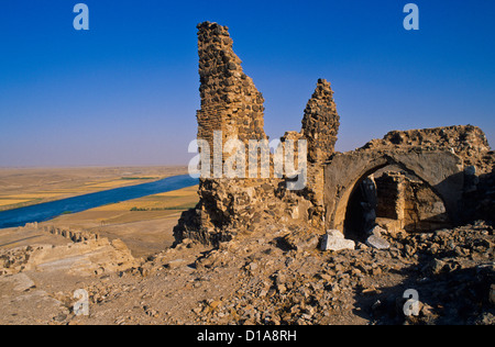 Halabiyyeh, l'ancienne ville byzantine de Zénobie sur l'Euphrate. La Syrie Banque D'Images