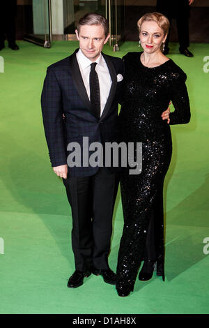 Martin Freeman et Amanda Abbington assiste à la Royal Film premiere de "Le Hobbit : Un voyage inattendu" à l'Odeon Leicester Square Londres, Royaume-Uni, 12/12/2012 Credit : Mario Mitsis / Alamy Live News Banque D'Images