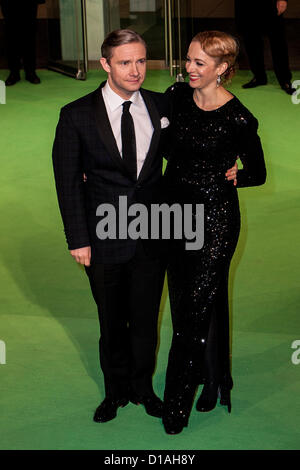 Martin Freeman et Amanda Abbington assiste à la Royal Film premiere de "Le Hobbit : Un voyage inattendu" à l'Odeon Leicester Square Londres, Royaume-Uni, 12/12/2012 Credit : Mario Mitsis / Alamy Live News Banque D'Images