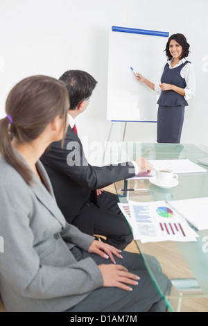 Les gens d'affaires à leur écoute attentivement manager Banque D'Images