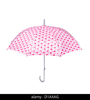 Joli motif en forme de coeur parapluie pour vous protéger de la chaleur et à la pluie Banque D'Images