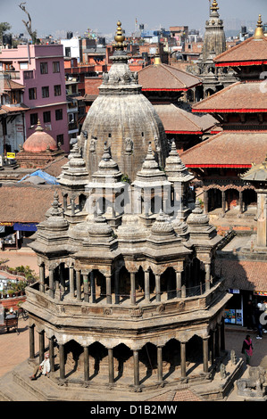 Vue aérienne sur Durbar Square Patan Népal Banque D'Images