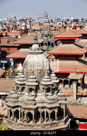 Vue aérienne sur Durbar Square Patan Népal Banque D'Images