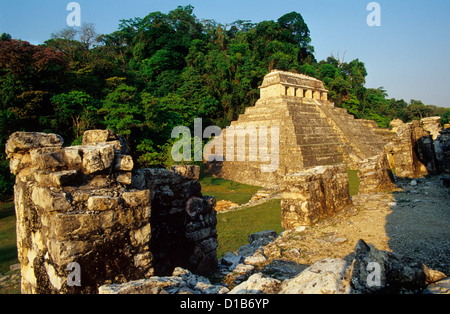 Templo de las Inscripciones, Temple des Inscriptions de Palenque, site archéologique, l'État de Chiapas, Palenque, Mexique Banque D'Images