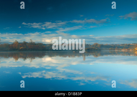 Duddingston Loch à l'aube, Holyrood Park, Édimbourg Banque D'Images