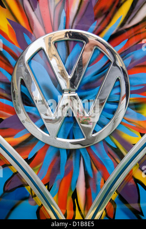 Munich, Allemagne, le logo VW sur un bus VW Banque D'Images