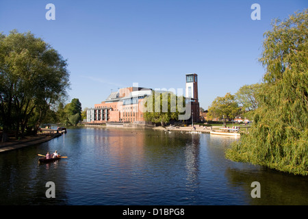 Théâtre RSC de river Stratford Upon Avon Warwickshire Angleterre UK Banque D'Images