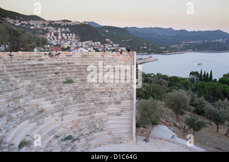 L'amphithéâtre à la Kas dans le sud-ouest de la Turquie Banque D'Images