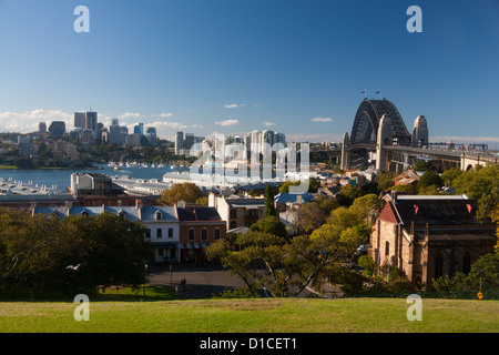 Sydney Harbour Bridge et le Harbour de Sydney The Rocks Parc Observatoire de la Nouvelle-Galles du Sud Australie Banque D'Images