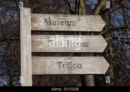 Musée Cusworth Hall Wc Salon de Thé Sign Post Banque D'Images
