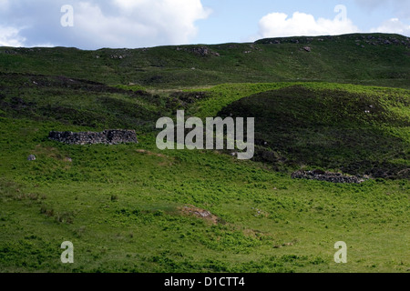 À l'ancienne ruine crofts règlement des Suisnish effacée pendant le jeux des Highlands en 1852 Ecosse Ile de Skye Torrin Banque D'Images