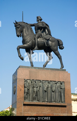 Elk192-1130v Croatie, Zagreb, statue du roi Tomislav Banque D'Images