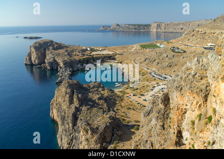 Vue de port de Lindos Banque D'Images