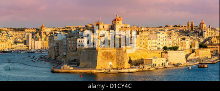 Trois villes, Senglea et Cospicua (Vitoriosa), Malte, Méditerranée, Europe Banque D'Images