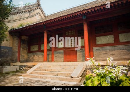 Dans la construction de l'Escargot Rouge (Hong Luo) Temple, Beijing, Chine Banque D'Images