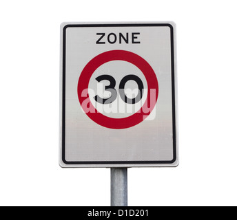 Zone 30 km/h de vitesse maximum road sign Banque D'Images