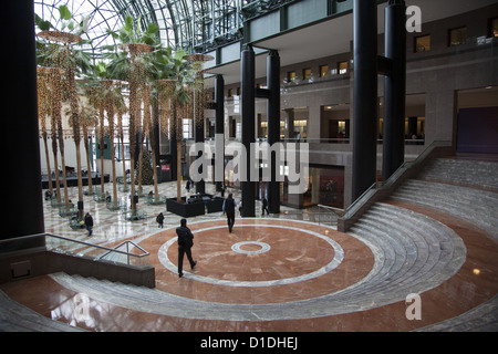 Jardin d'hiver, le World Financial Center, Manhattan. Banque D'Images