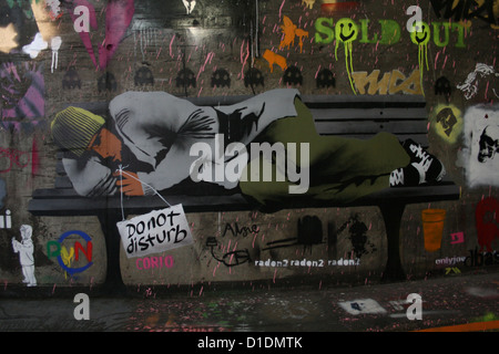 Art Graffiti dans le tunnel de Leake Street, Londres Banque D'Images