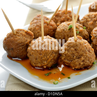 Meatball apéritifs,Close Up Shot Banque D'Images