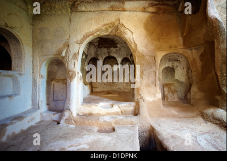 Cuisine de l'un des premiers chrétiens monastère de Zelve, Cappadoce Turquie Banque D'Images
