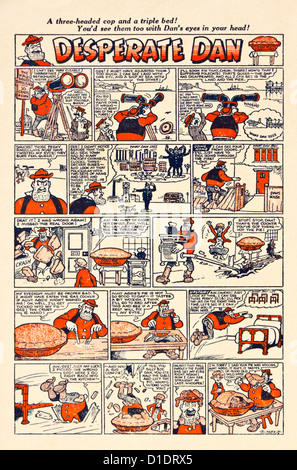 Dan le NDP dépasse' page de la bande dessinée 1952 Dandy annuel Monster Banque D'Images