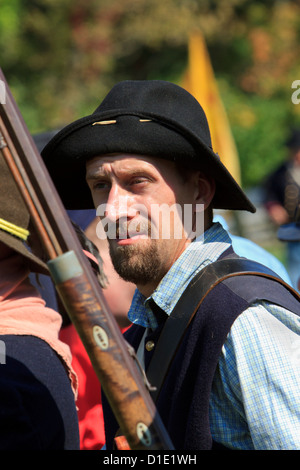 American Civil War reenactors dans Union européenne uniforme. Banque D'Images