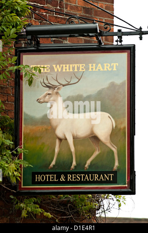 Le white hart enseigne de pub Banque D'Images