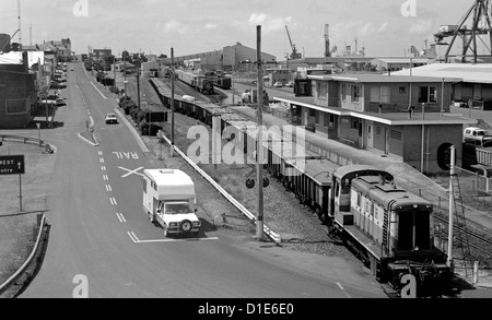 Emu Bay Railway train à Burnie, Tasmanie, Australie. 1988 Banque D'Images