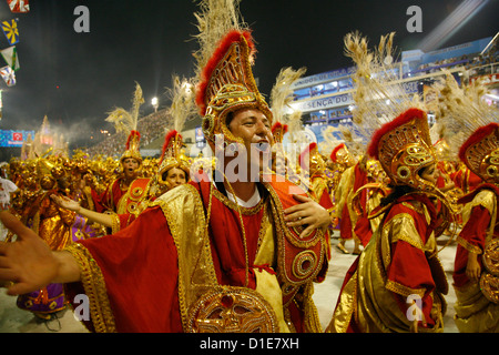 Défilé de carnaval à le Sambodrome, Rio de Janeiro, Brésil, Amérique du Sud Banque D'Images